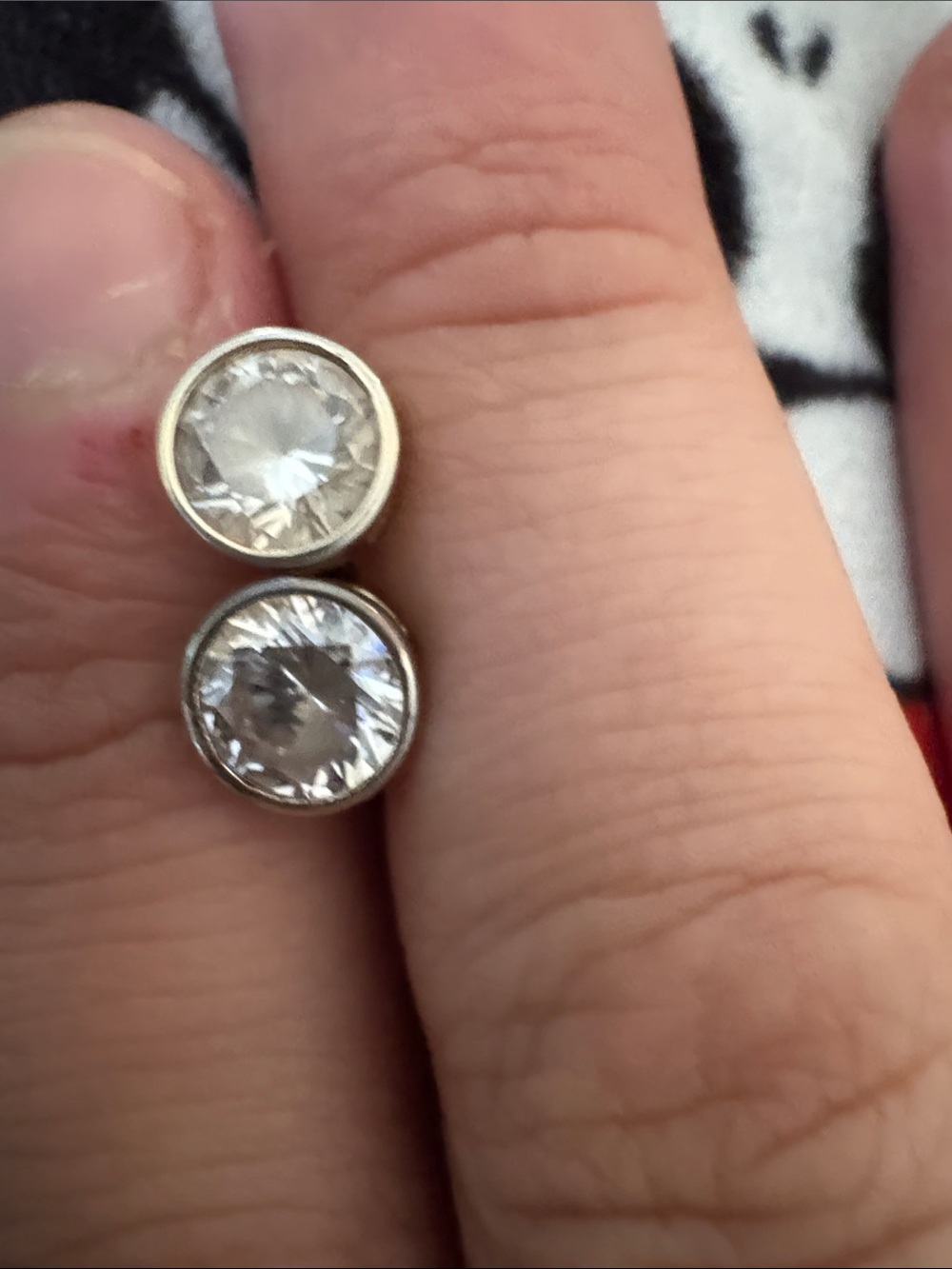 Clear Crystal Bezel Stud Earrings - Silver-Tone Sparkle